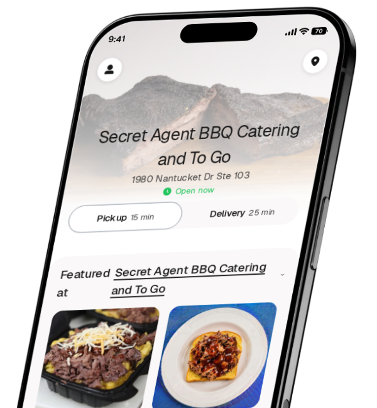 Secret Agent BBQ Catering and To Go app preview