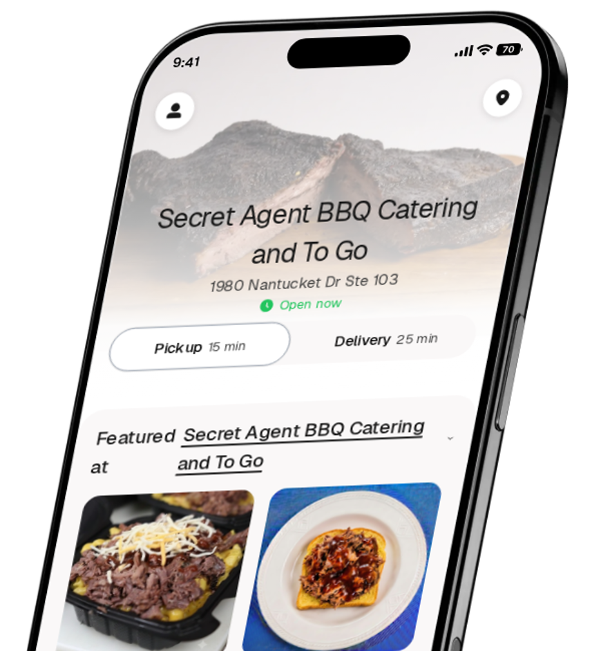 Secret Agent BBQ Catering and To Go app preview